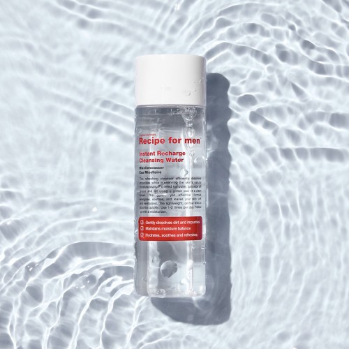 Recipe For Men Instant Recharge Cleansing Water 100ml - Νερό καθαρισμού προσώπου χωρίς ξέβλημα