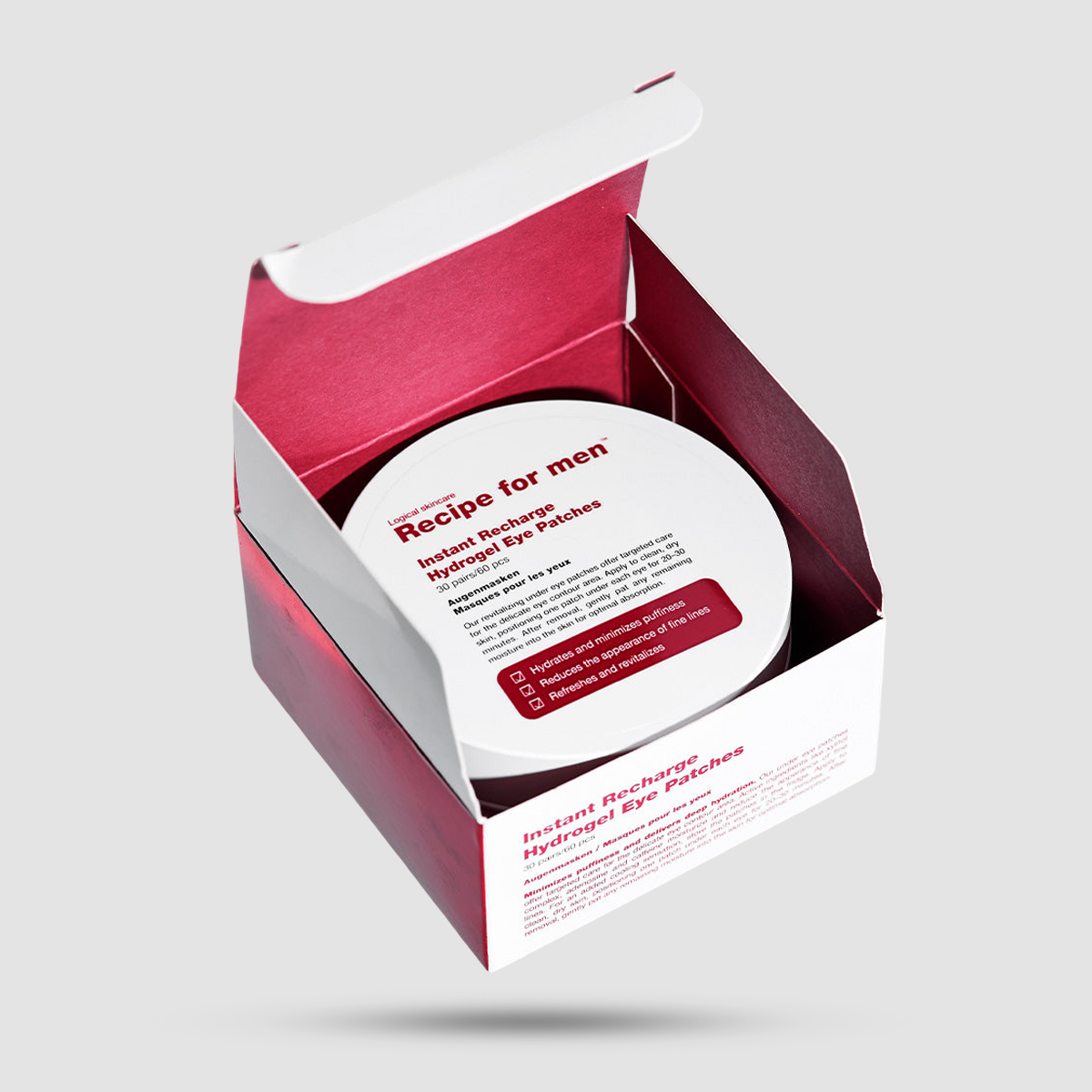 Recipe For Men Instant Recharge Hydrogel Eye Patches 85g - Αντιγηραντική θεραπεία ματιών με 30 ζευγάρια