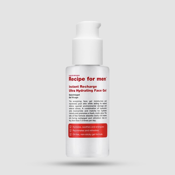 Face Gel - Recipe For Men - Instant Recharge Ultra Hydrating 75ml