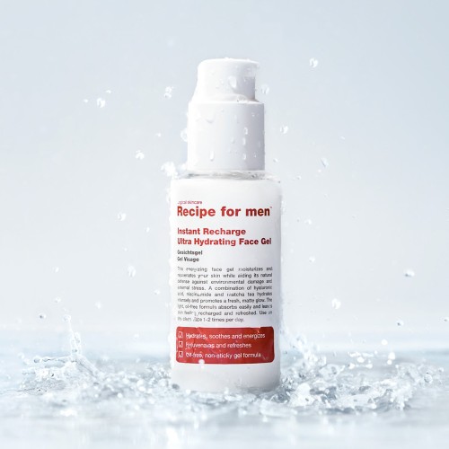 Recipe For Men Instant Recharge Ultra Hydrating Face Gel 75ml - Ενυδατικό gel προσώπου χωρίς λάδια