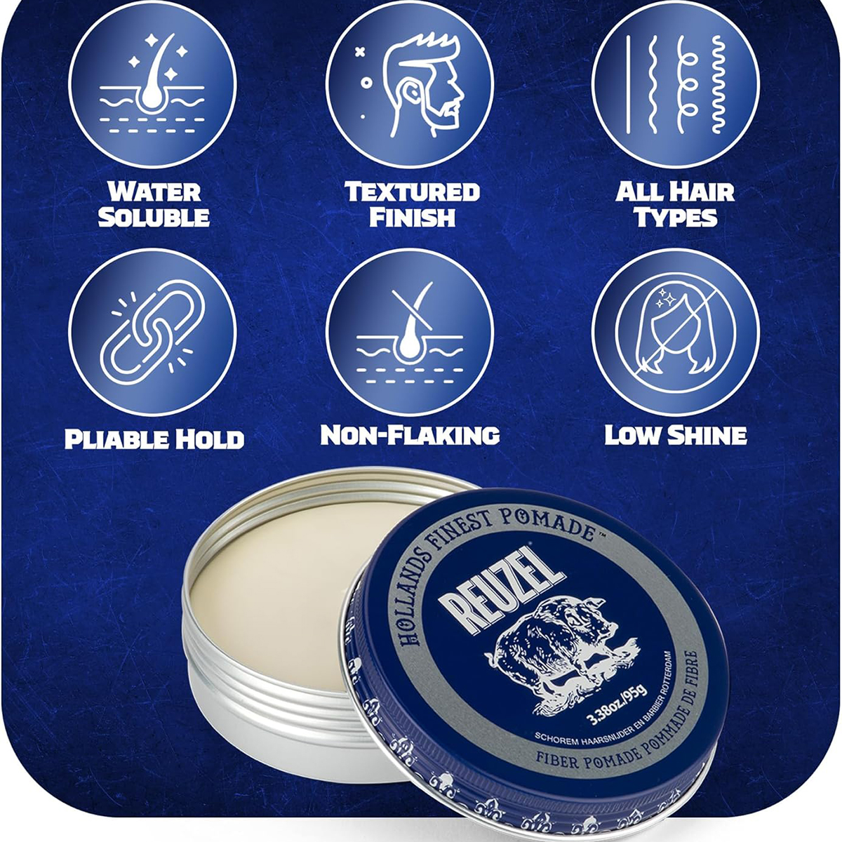 Reuzel Fiber Pomade 95g - Πομάδα με δυνατό κράτημα και ματ φινίρισμα για υφή και όγκο