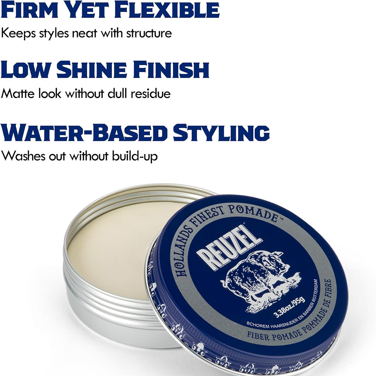 Reuzel Fiber Pomade 95g - Πομάδα με δυνατό κράτημα και ματ φινίρισμα για υφή και όγκο