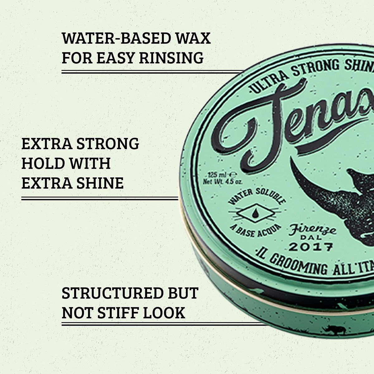 Tenax Water Based Ultra Strong Pomade 125ml - Ιταλική πομάδα μαλλιών με μέγιστο κράτημα