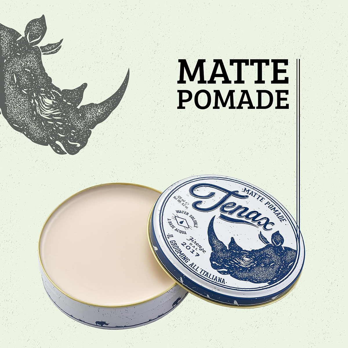 Tenax Water Based Matte Pomade 125ml - Ιταλική πομάδα μαλλιών με ματ φινίρισμα