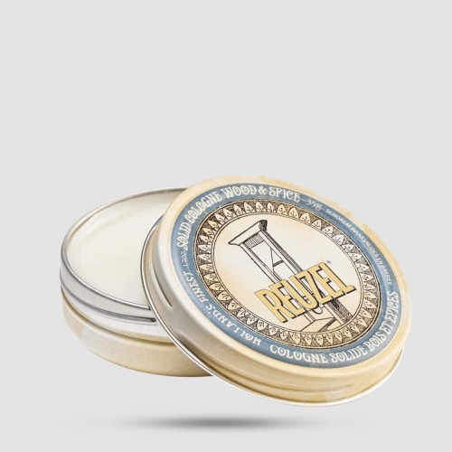 REUZEL Solid Cologne Balm Wood & Spice 35g σε μεταλλικό κουτί με βάση κεριού