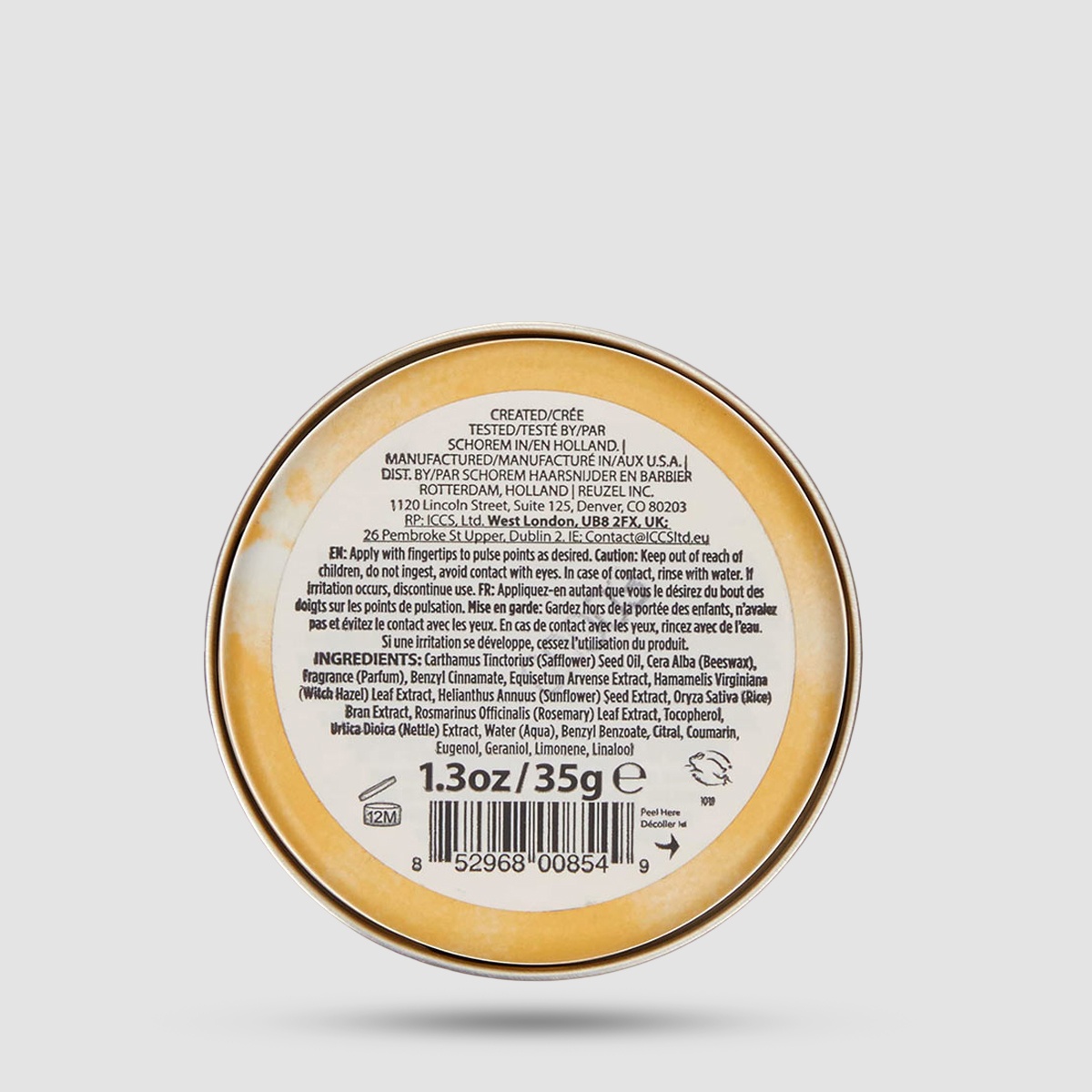 REUZEL Solid Cologne Balm Wood & Spice 35g σε μεταλλικό κουτί με βάση κεριού