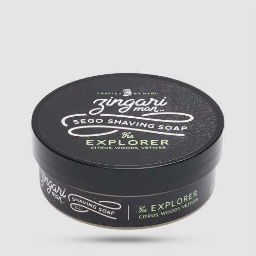 Σαπούνι Ξυρίσματος Zingari Man The Explorer 142ml με βάση Sego tallow και ξυλώδες άρωμα εσπεριδοειδών