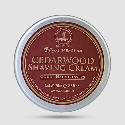 Taylor Of Old Bond Street Cedarwood Κρέμα Ξυρίσματος Bowl 75ml - Ξυλώδες άρωμα κέδρου με grapefruit