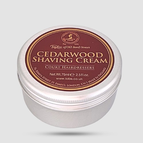 Taylor Of Old Bond Street Cedarwood Κρέμα Ξυρίσματος Bowl 75ml - Ξυλώδες άρωμα κέδρου με grapefruit