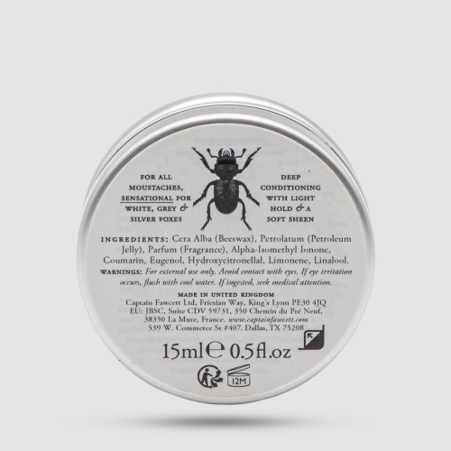 Captain Fawcett Bianco Classico Moustache Wax 15ml - Premium κερί μουστακιού με μελισσοκέρι