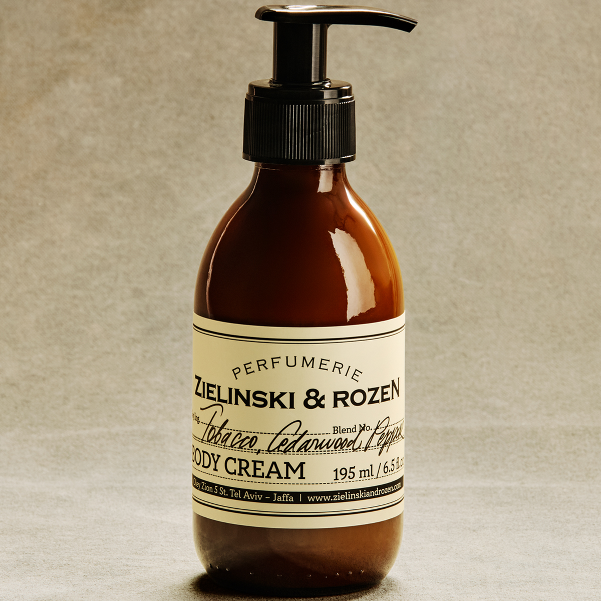 Zielinski & Rozen Body Cream Tobacco Cedarwood Pepper 195ml θρεπτική κρέμα σώματος woody