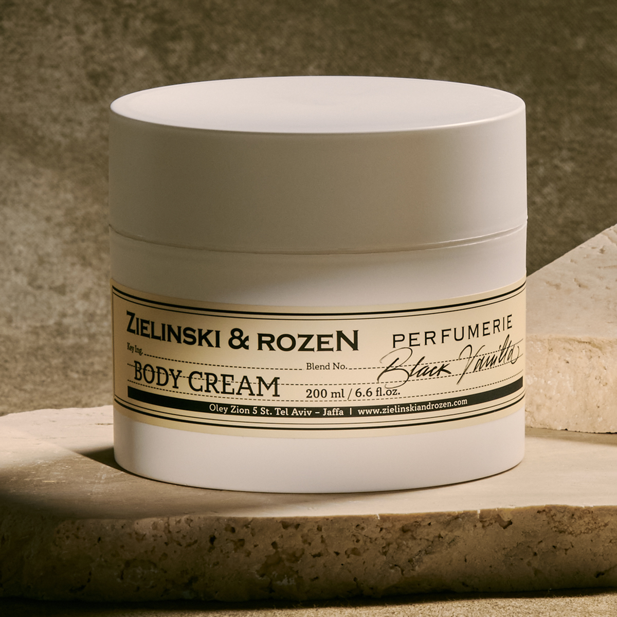 Zielinski & Rozen Body Cream Black Vanilla 200ml ενυδατική κρέμα σώματος gourmand unisex