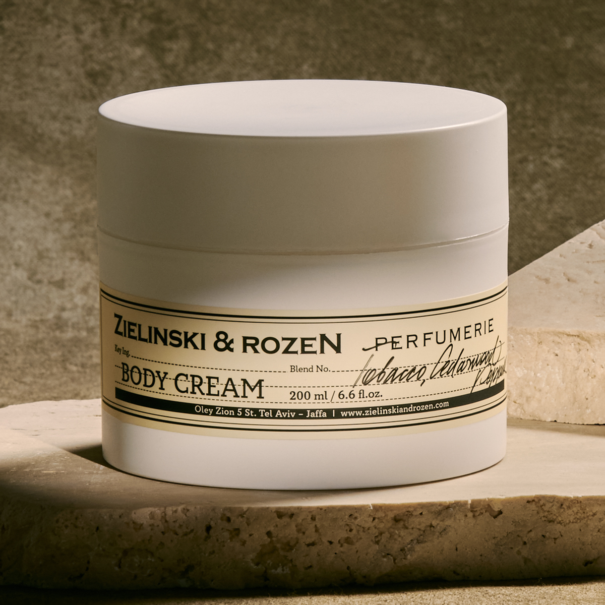 Zielinski & Rozen Body Cream Tobacco Cedarwood Pepper 200ml - Κρέμα σώματος με καπνό και κέδρο