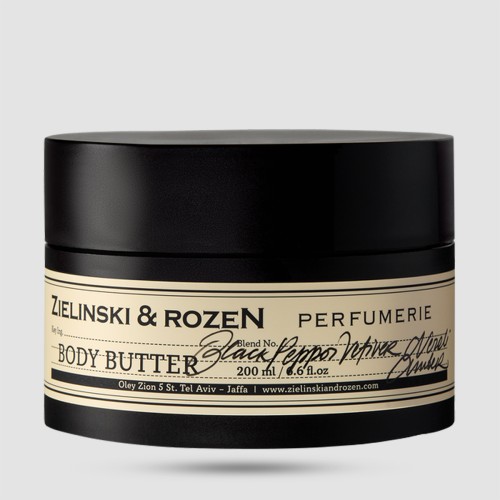 Zielinski & Rozen Body Butter Black Pepper Vetiver Neroli Amber 200ml - Πολυτελές βούτυρο σώματος