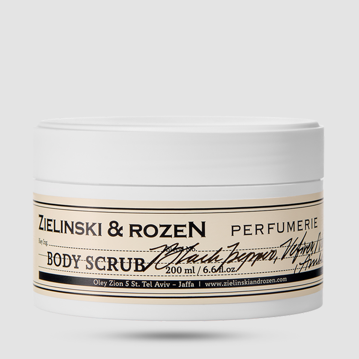 Zielinski & Rozen Body Scrub Black Pepper Vetiver Neroli Amber 200ml