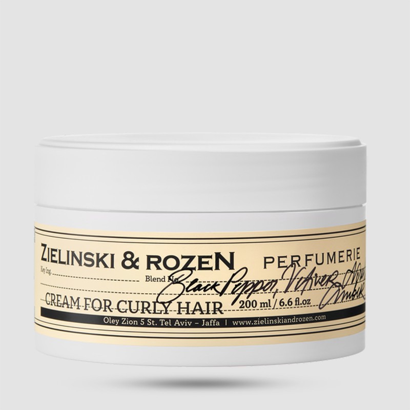 Κρέμα Για Σπαστά / Σγουρά Μαλλιά Black Pepper, Vetiver, Neroli, Amber 200ml – Zielinski & Rozen