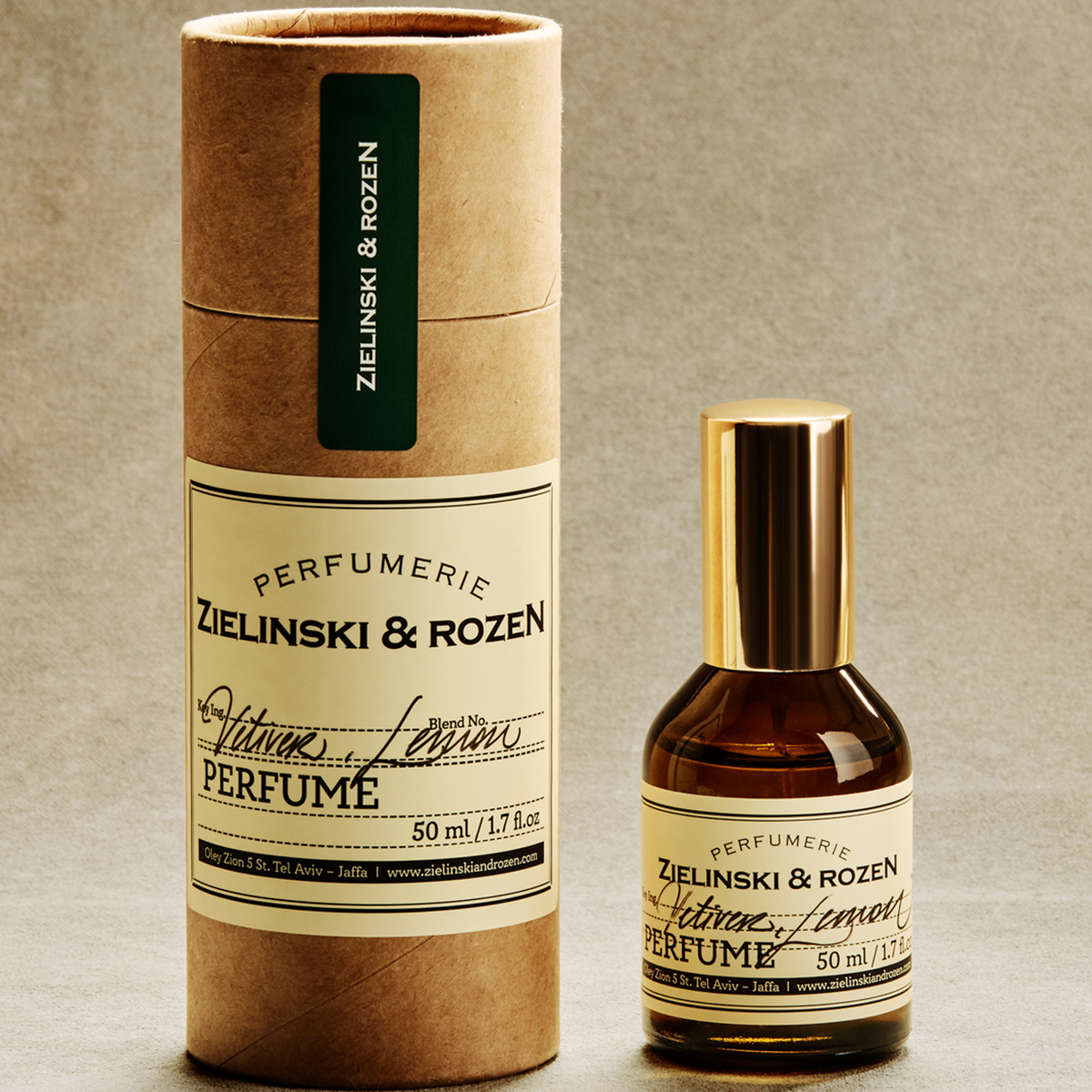 Zielinski & Rozen Eau De Parfum Vetiver Lemon 50ml - Fresh green citrus fragrance