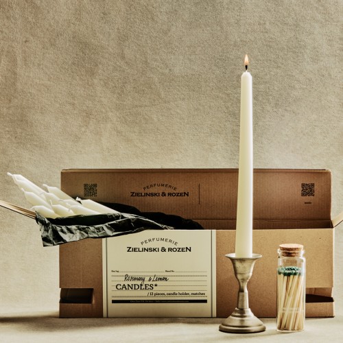 Zielinski & Rozen Candles Set Rosemary Lemon 13 κεριά vintage κηροπήγιο