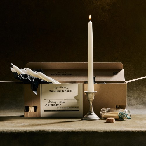 Zielinski & Rozen Candles Set Rosemary Lemon 13 κεριά vintage κηροπήγιο