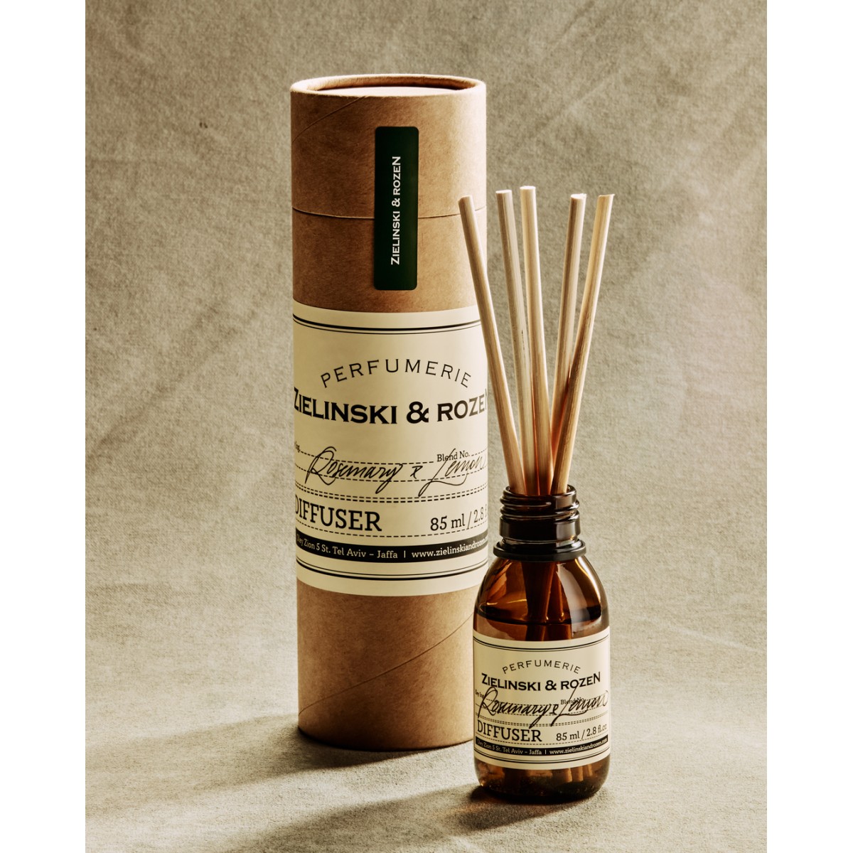 Zielinski & Rozen Diffuser Rosemary Lemon 85ml - Fresh citrus herbal home fragrance