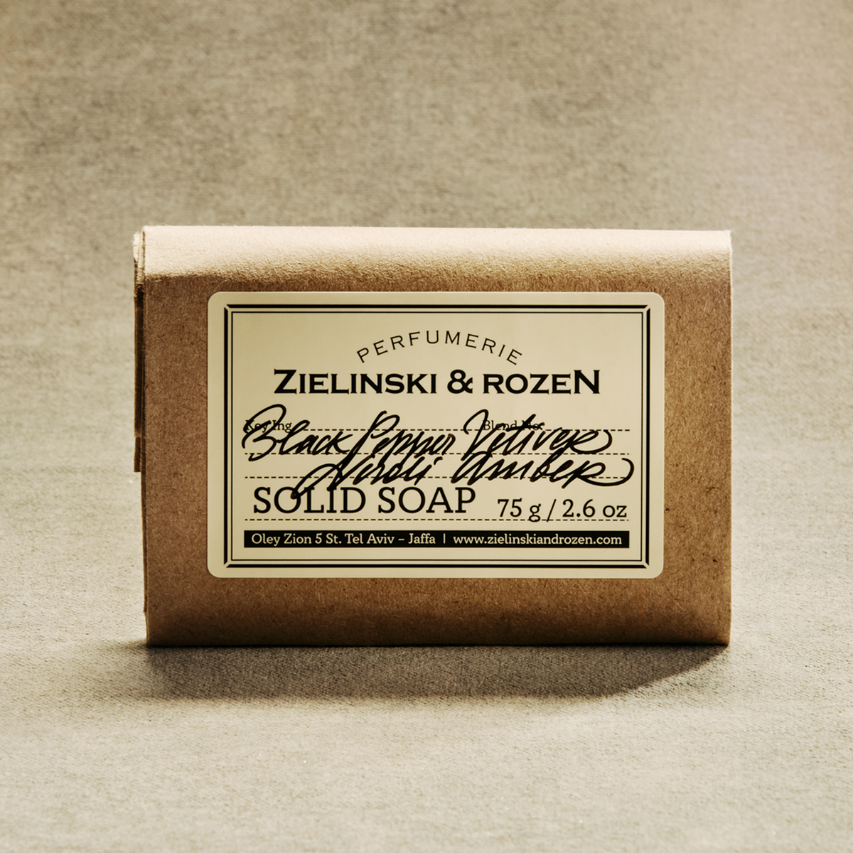 Zielinski & Rozen Solid Soap Black Pepper Vetiver Neroli Amber 75g - Amber spicy fragrance