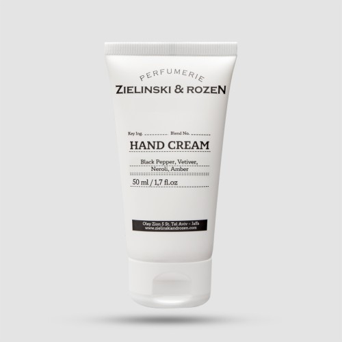 Zielinski & Rozen Κρέμα Χεριών Black Pepper Vetiver Neroli Amber 50ml - Ξυλώδες πικάντικο άρωμα