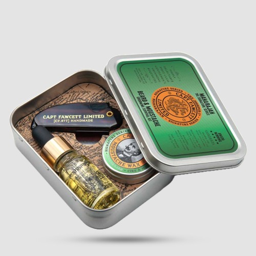 Captain Fawcett Maharajah Survival Kit - Vintage μεταλλικό κουτί με beard oil και moustache wax
