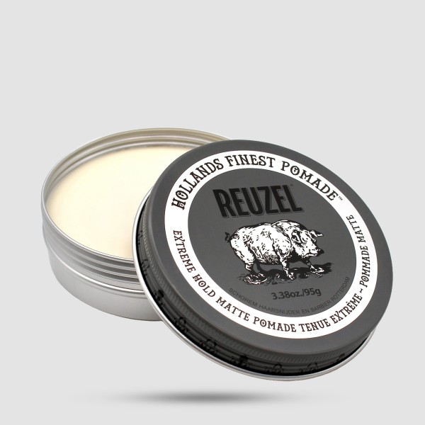 Reuzel Extreme Hold Matte Pomade - Πολύ Δυνατό Κράτημα Χωρίς Λάμψη 95g