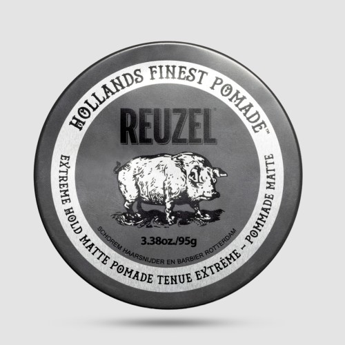 Reuzel Extreme Hold Matte Pomade 95g - Γκρι πομάδα με εξαιρετικά δυνατό κράτημα