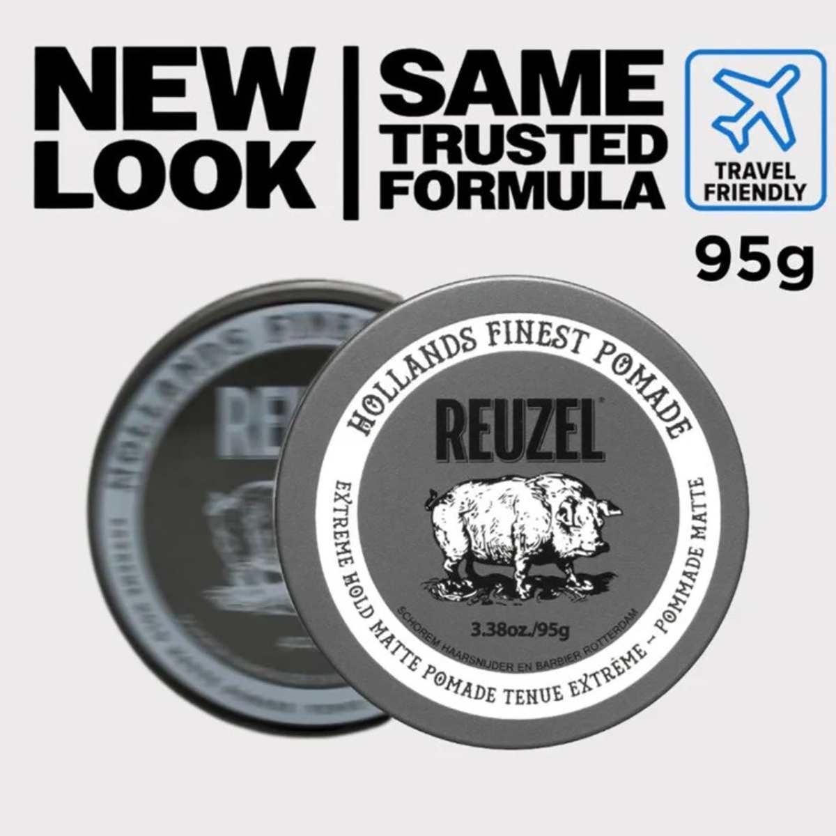 Reuzel Extreme Hold Matte Pomade 95g - Γκρι πομάδα με εξαιρετικά δυνατό κράτημα