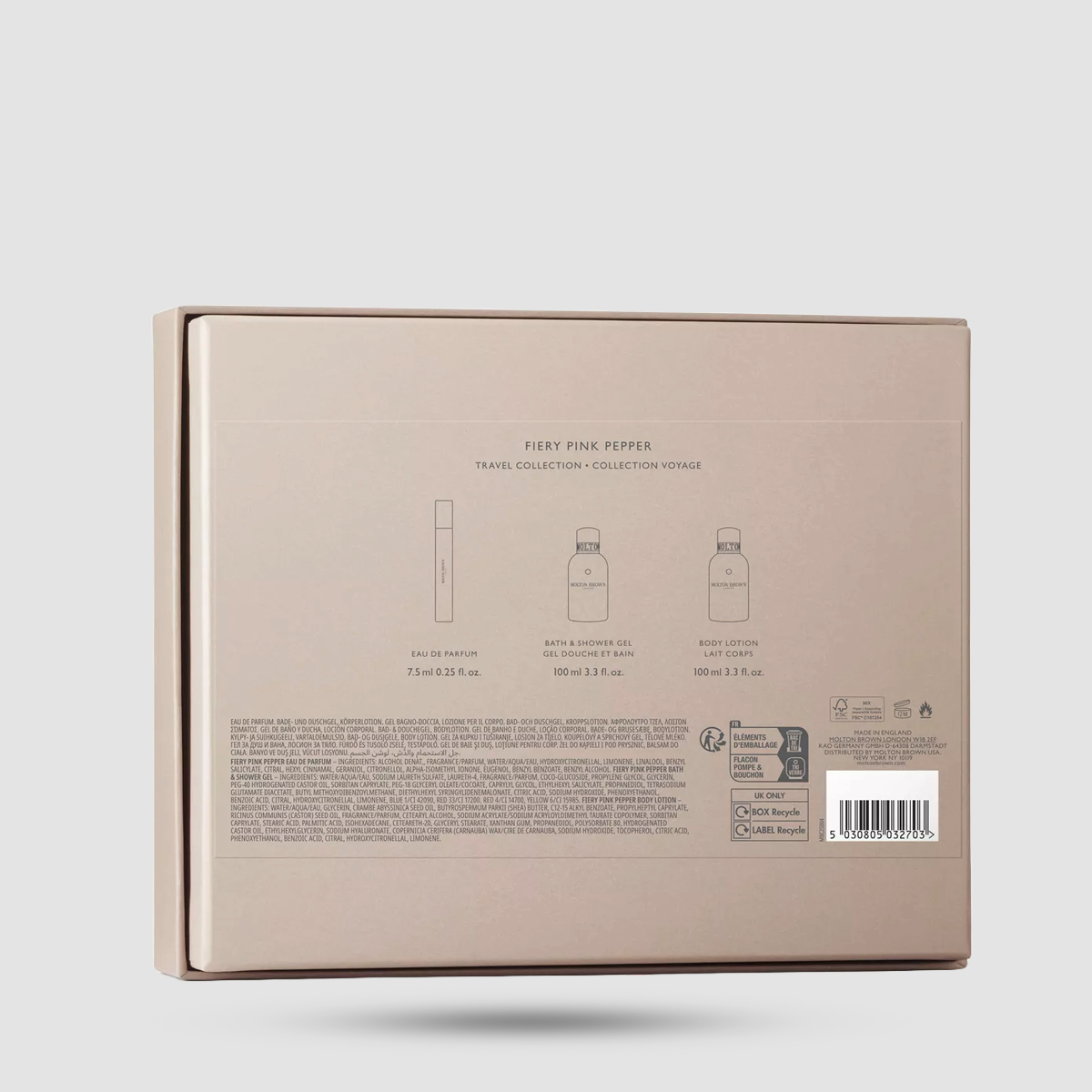 Molton Brown Fiery Pink Pepper Travel Gift Set - Σετ ταξιδιού με EDT, αφρόλουτρο και λοσιόν