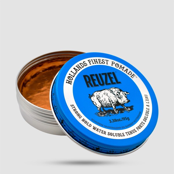 Πομάδα Μαλλιών Reuzel Blue – Δυνατό Κράτημα & Υψηλή Λάμψη 95g
