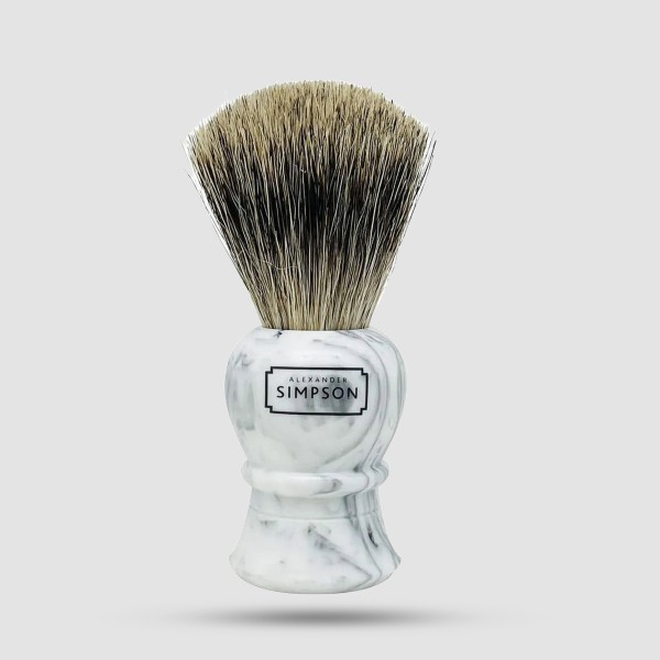 Simpson Islington Large Pure Badger Shaving Brush – Grey Italian Marble
