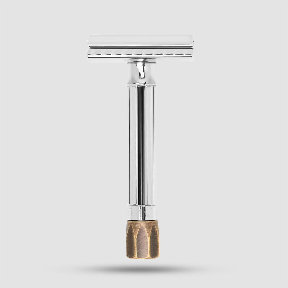 Merkur 500 Progress adjustable safety razor with antique brass knob