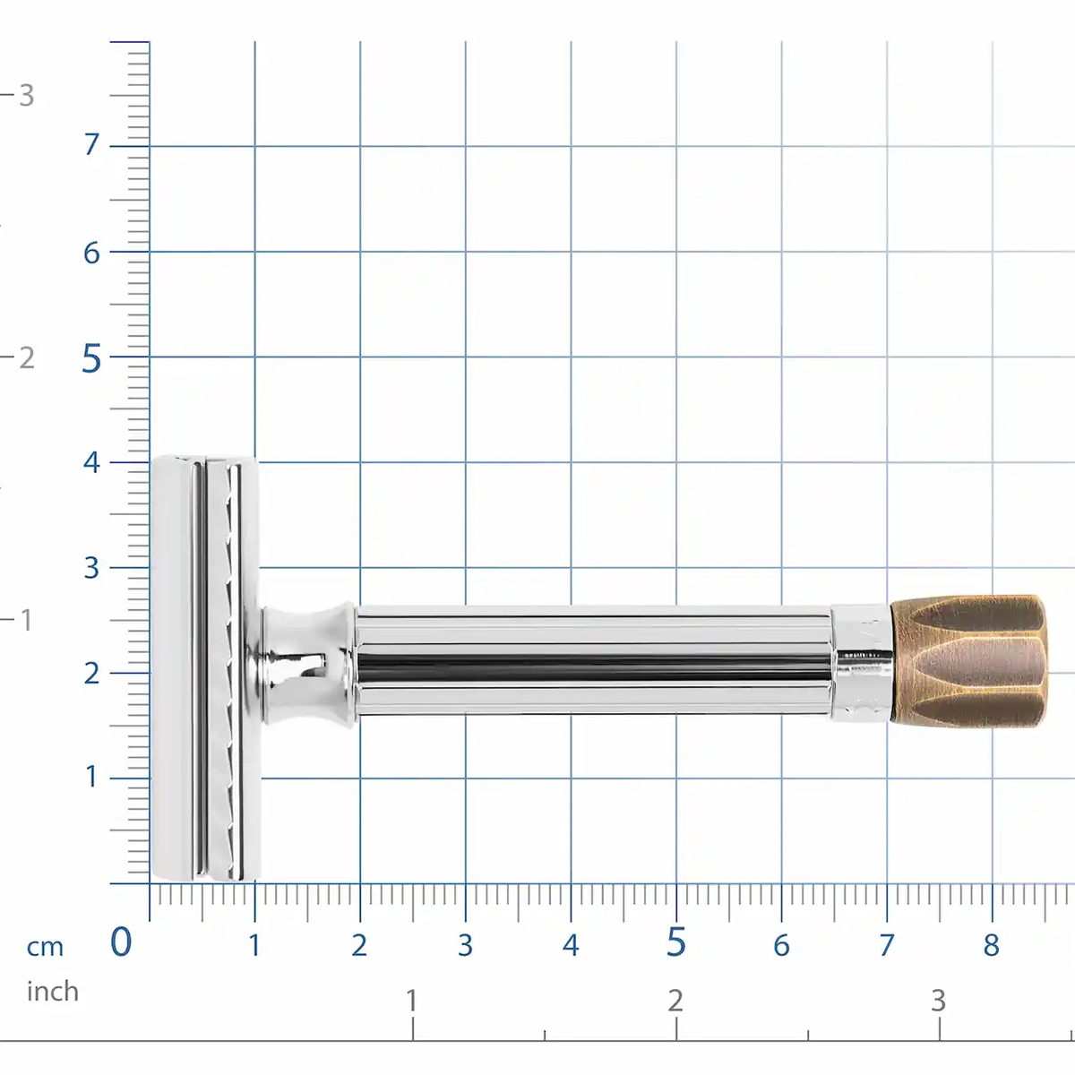 Merkur 500 Progress adjustable safety razor with antique brass knob