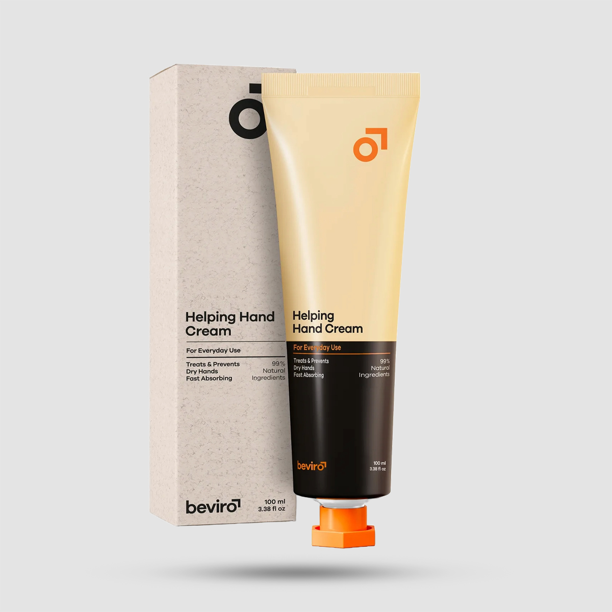 Beviro Helping Hand Cream 100ml - Ενυδατική κρέμα χεριών 99% φυσική ανδρική