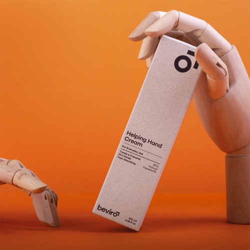 Beviro Helping Hand Cream 100ml - Ενυδατική κρέμα χεριών 99% φυσική ανδρική