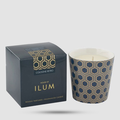 House of Ilum Cologne Retro Αρωματικό Κερί Χώρου 260g - Χειροποίητο στην Ιρλανδία με Πορσελάνινη Βάση