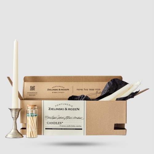 Zielinski & Rozen Candles Set Black Pepper Vetiver Neroli Amber - 13 Scented Candles with Holder