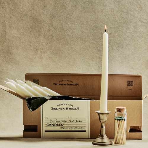 Zielinski & Rozen Candles Set Black Pepper Vetiver Neroli Amber - 13 Scented Candles with Holder