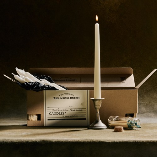 Zielinski & Rozen Candles Set Black Pepper Vetiver Neroli Amber - 13 Scented Candles with Holder