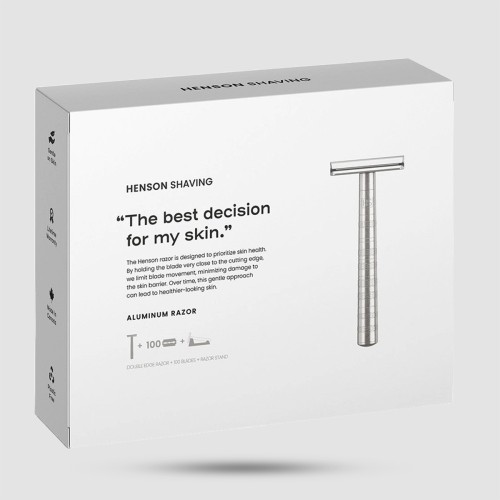 Henson AL13 Shave Kit Mild - Σετ Ξυρίσματος Aircraft Aluminum με Βάση και 100 Λεπίδες