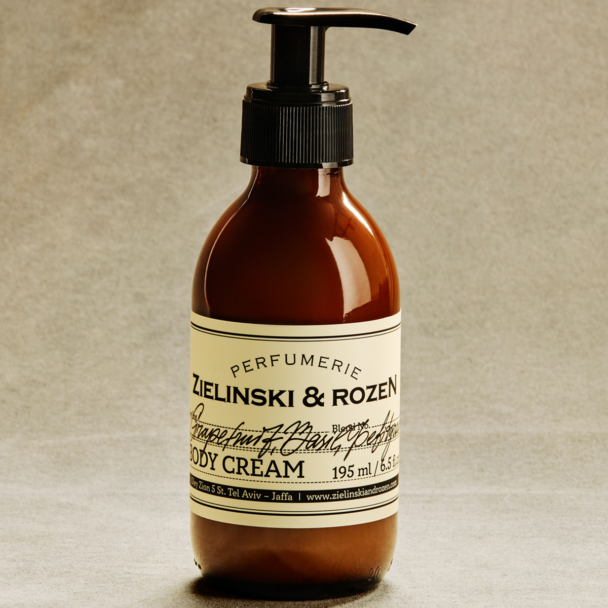 Zielinski & Rozen Body Cream Grapefruit Basil Petitgrain 196ml - Κρέμα Σώματος με Βιταμίνη E και Καριτέ