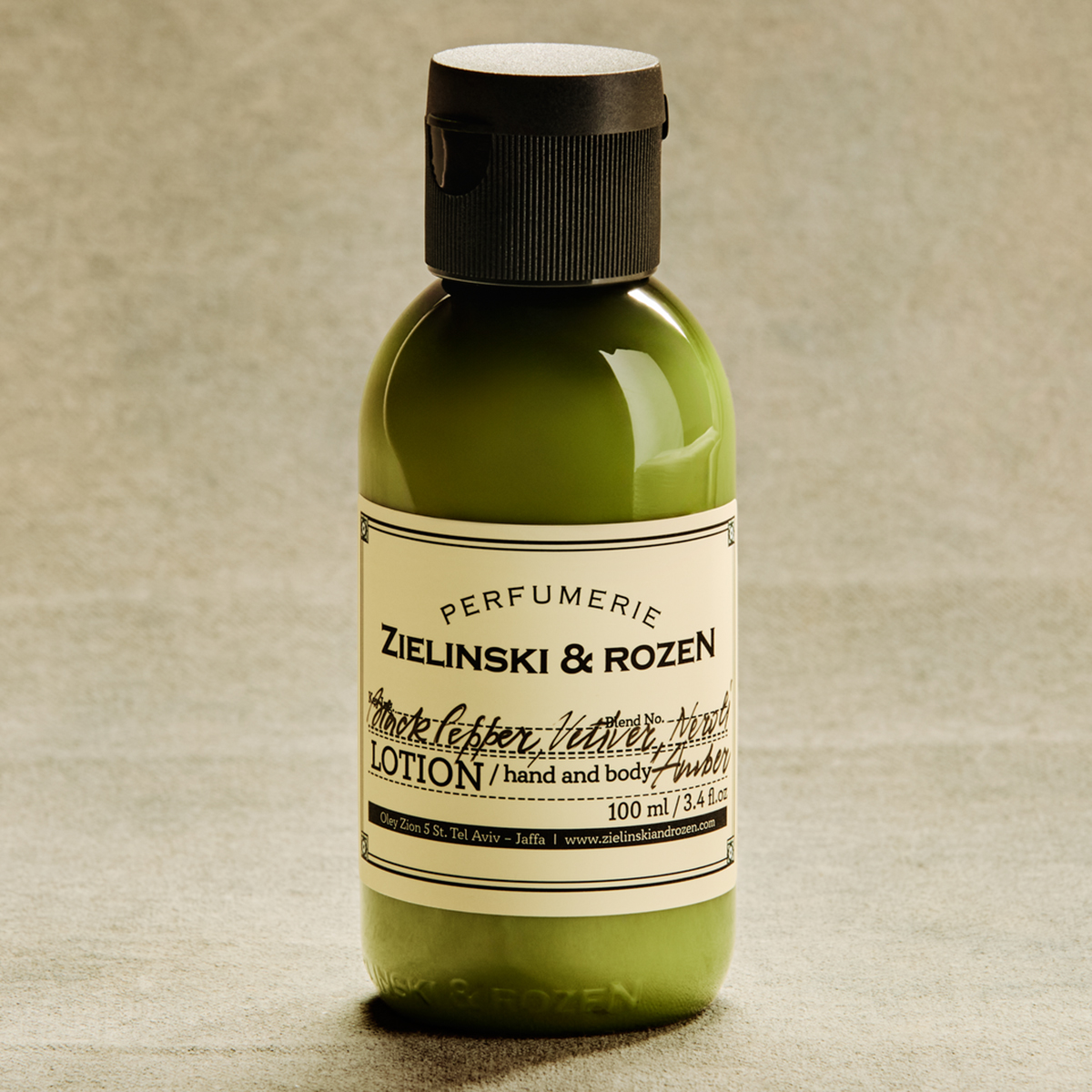 Zielinski & Rozen Hand Body Lotion Black Pepper Vetiver Neroli Amber 100ml - Amber Spicy