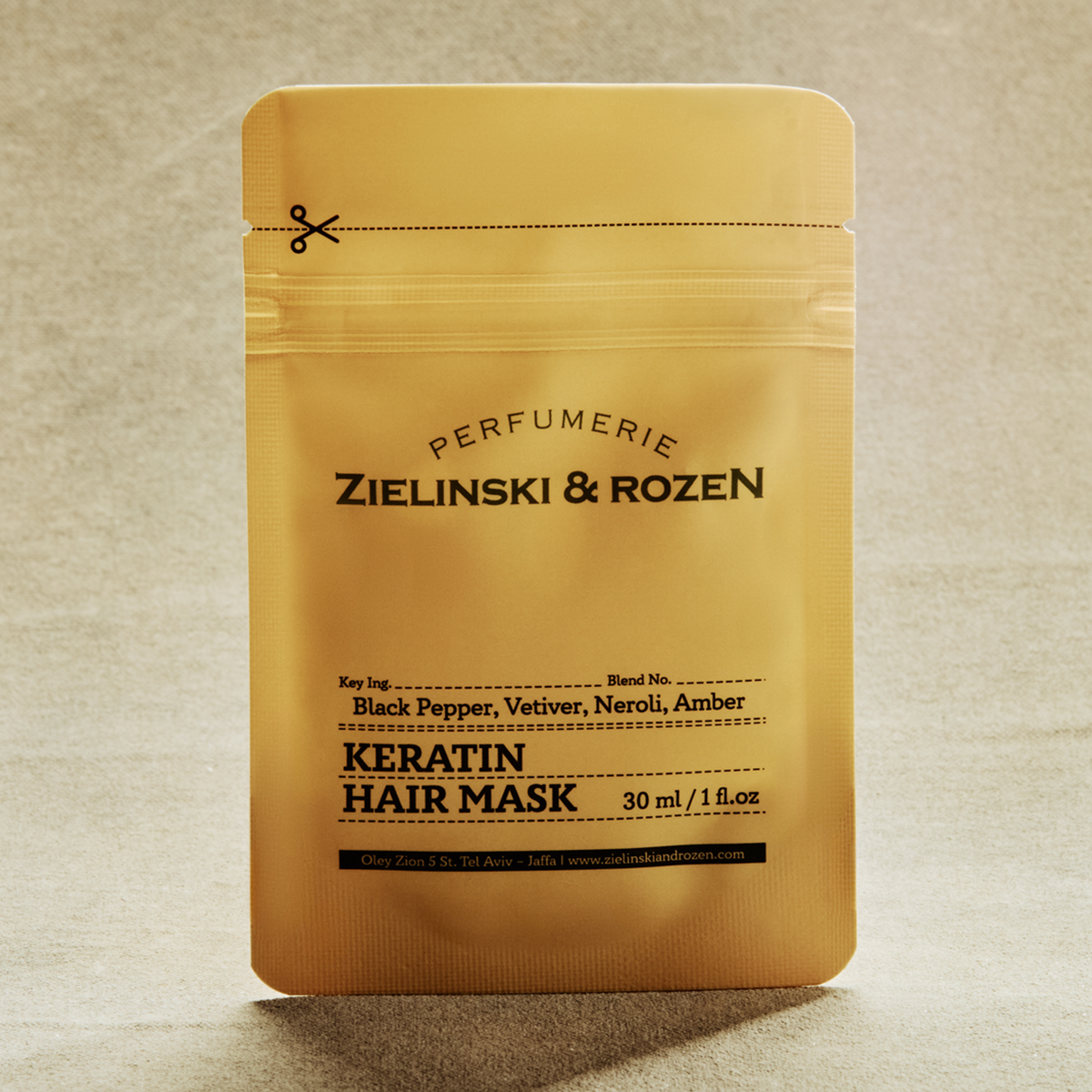 Zielinski & Rozen Keratin Hair Mask Black Pepper Vetiver Neroli Amber 30ml - Intensive Keratin Treatment