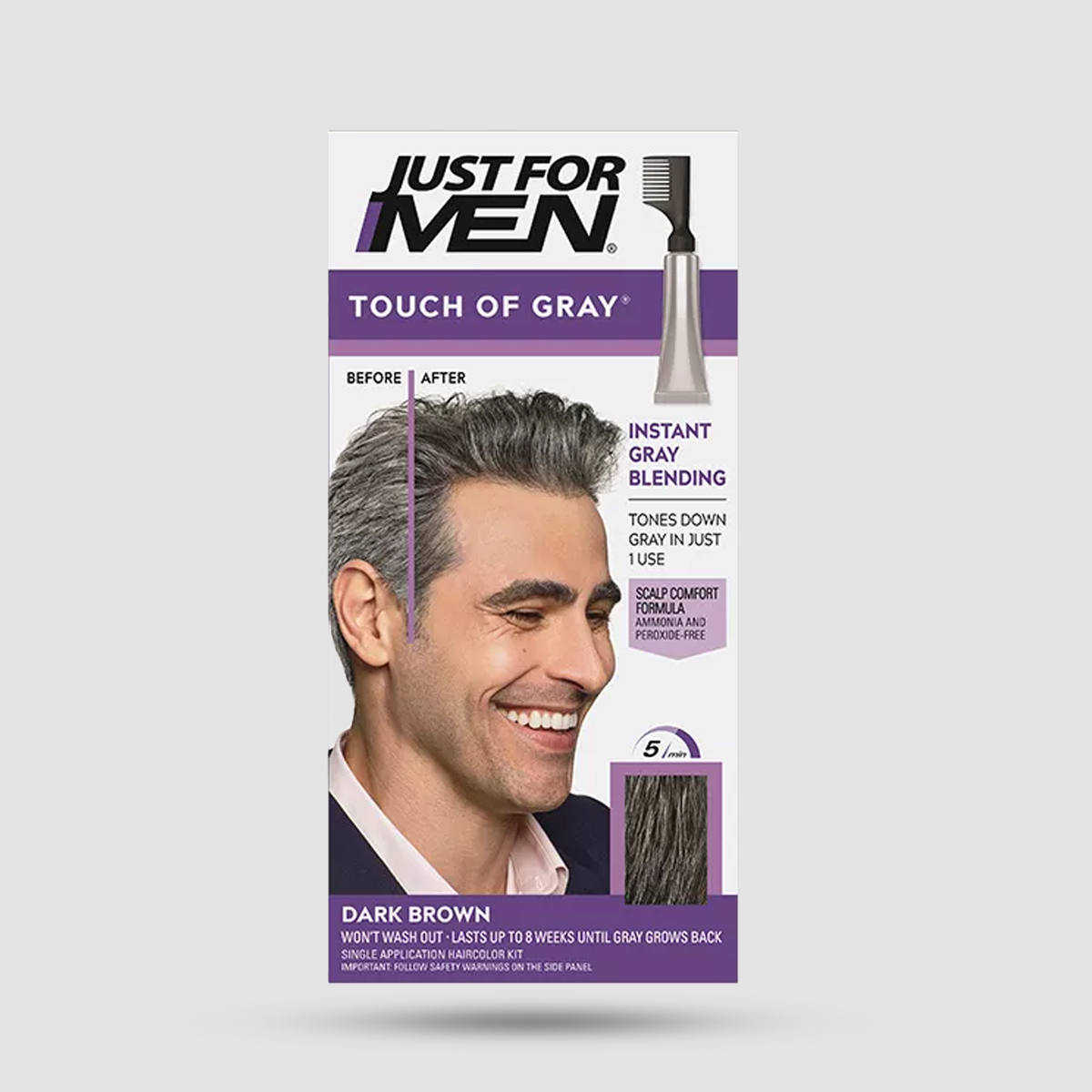 Just For Men Touch of Gray Dark Brown T45 40gr - Χρωμοσαμπουάν για Φυσική Μείωση Γκρίζων