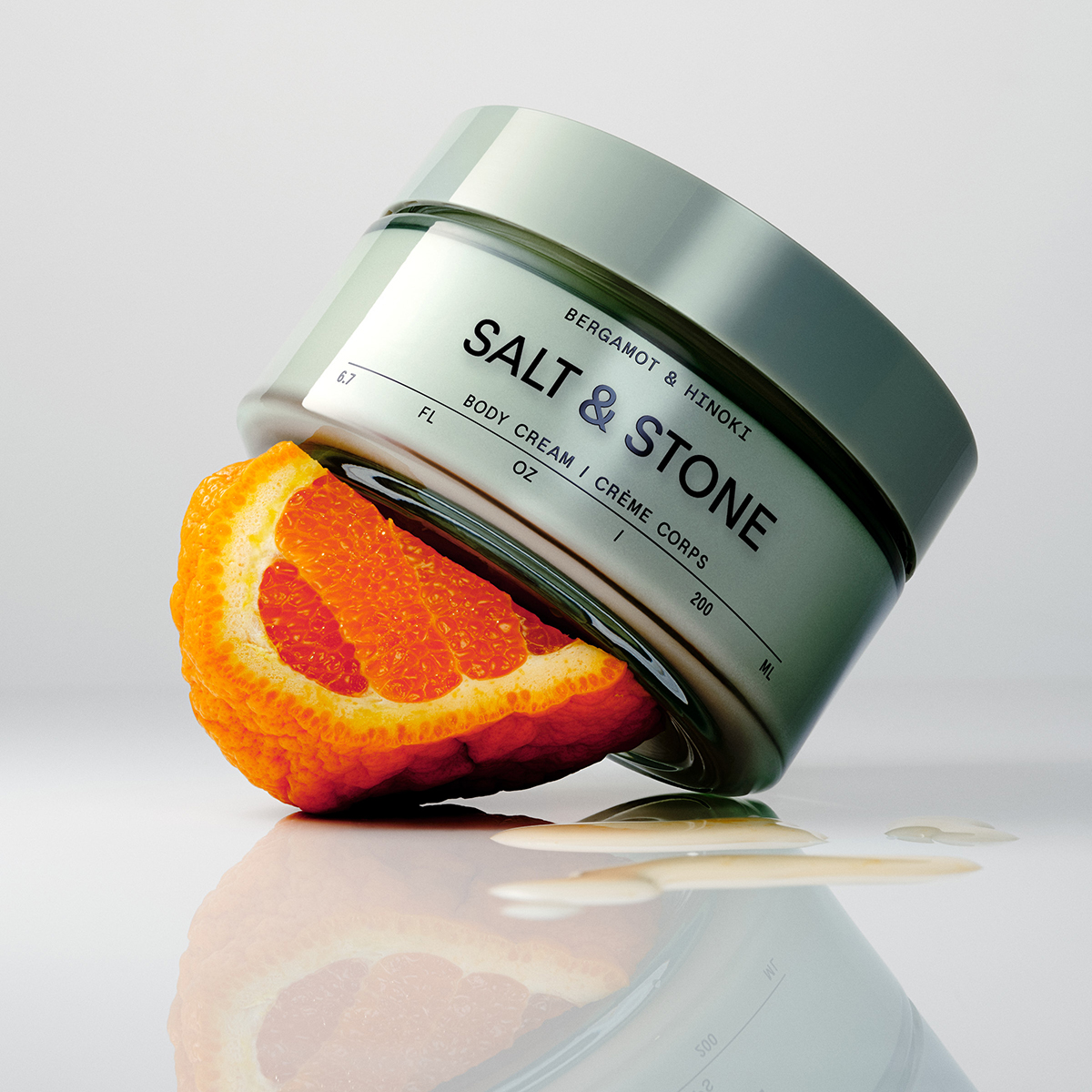 Salt & Stone Body Cream Bergamot & Hinoki 200ml - Ενυδατική Κρέμα Σώματος με Φύκια & Σκουαλάνιο