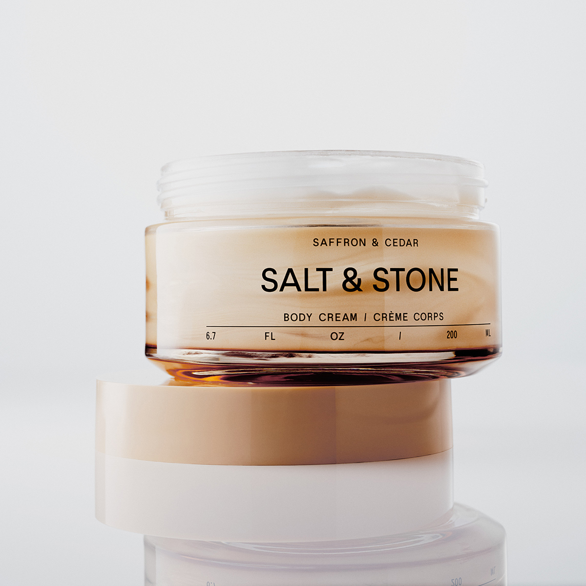 Salt & Stone Body Cream Saffron & Cedar 200ml - Ενυδατική Κρέμα Σώματος με Φύκια & Σκουαλάνιο