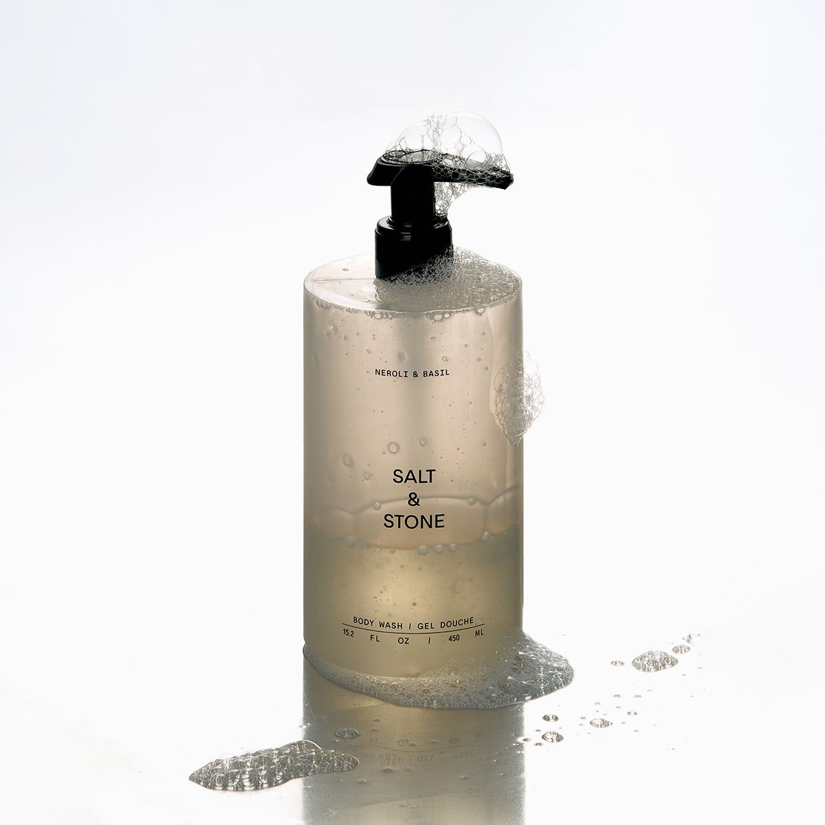 Salt & Stone Body Wash Neroli & Basil 450ml - Αφρόλουτρο με Υαλουρονικό Οξύ & Πρεβιοτικά