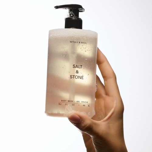 Salt & Stone Body Wash Neroli & Basil 450ml - Αφρόλουτρο με Υαλουρονικό Οξύ & Πρεβιοτικά